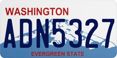 WA license plate ADN5327