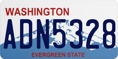WA license plate ADN5328