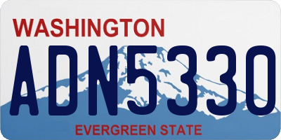 WA license plate ADN5330