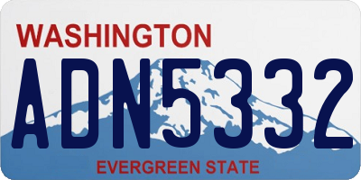 WA license plate ADN5332