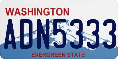 WA license plate ADN5333