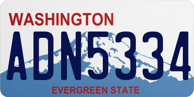 WA license plate ADN5334