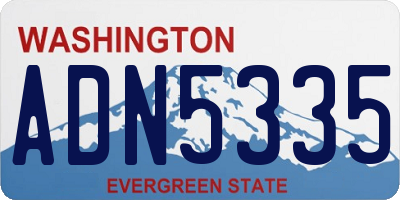 WA license plate ADN5335