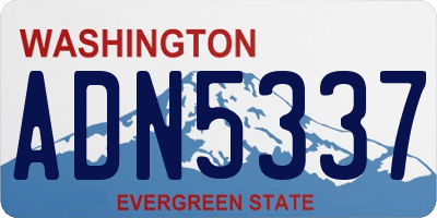 WA license plate ADN5337