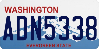 WA license plate ADN5338