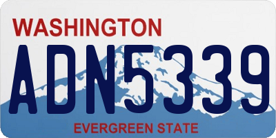 WA license plate ADN5339