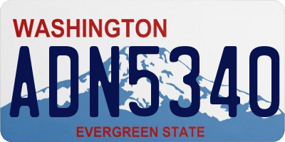 WA license plate ADN5340