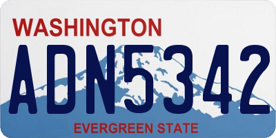 WA license plate ADN5342