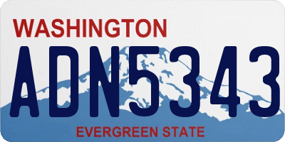 WA license plate ADN5343