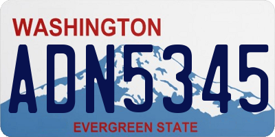 WA license plate ADN5345