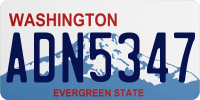 WA license plate ADN5347