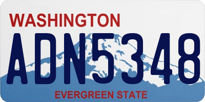 WA license plate ADN5348