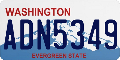 WA license plate ADN5349