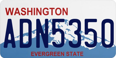 WA license plate ADN5350