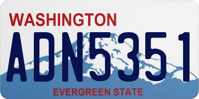 WA license plate ADN5351