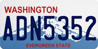 WA license plate ADN5352
