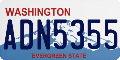 WA license plate ADN5355