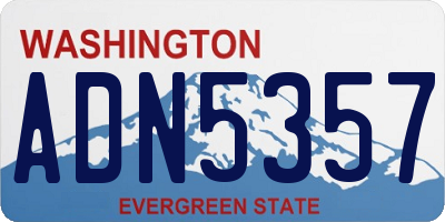 WA license plate ADN5357