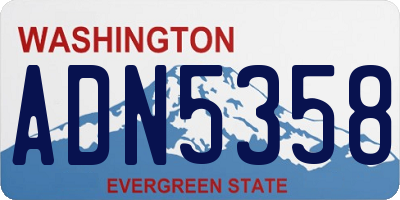 WA license plate ADN5358