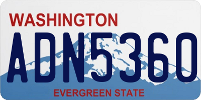 WA license plate ADN5360