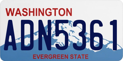 WA license plate ADN5361