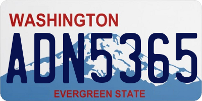 WA license plate ADN5365