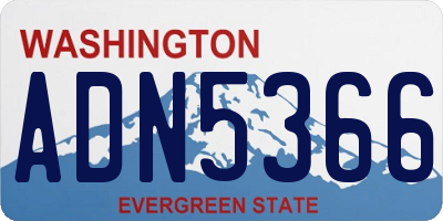 WA license plate ADN5366