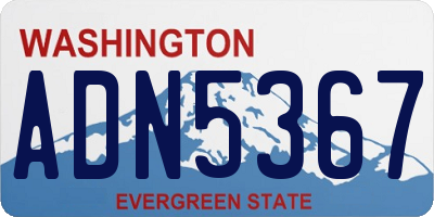 WA license plate ADN5367