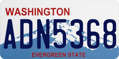 WA license plate ADN5368