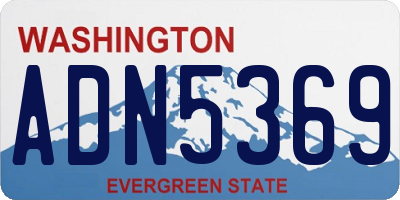 WA license plate ADN5369