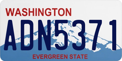 WA license plate ADN5371