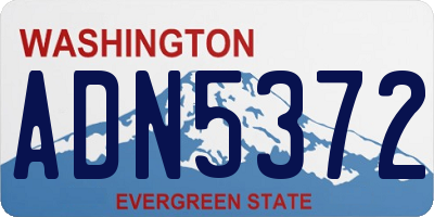 WA license plate ADN5372