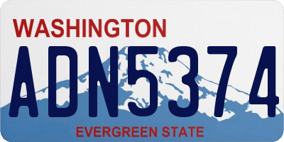 WA license plate ADN5374
