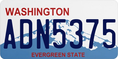 WA license plate ADN5375