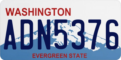WA license plate ADN5376
