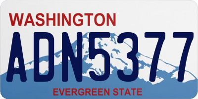 WA license plate ADN5377