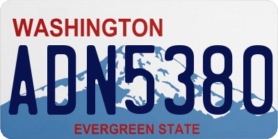 WA license plate ADN5380