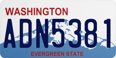 WA license plate ADN5381