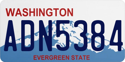 WA license plate ADN5384