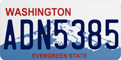 WA license plate ADN5385