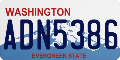 WA license plate ADN5386