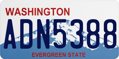 WA license plate ADN5388