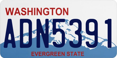 WA license plate ADN5391