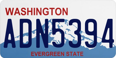 WA license plate ADN5394