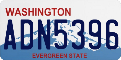 WA license plate ADN5396