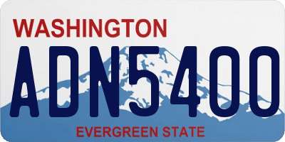 WA license plate ADN5400
