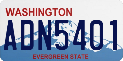 WA license plate ADN5401
