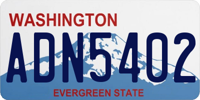 WA license plate ADN5402