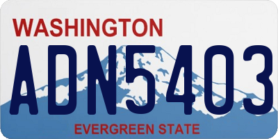 WA license plate ADN5403