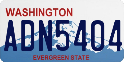 WA license plate ADN5404